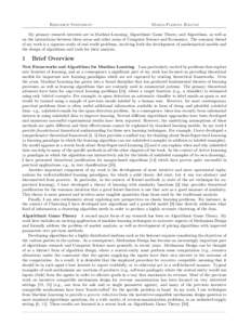 Research Statement  Maria-Florina Balcan