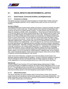 Final Environmental Impact Statement and Section 4(f) Evaluation  3.1 SOCIAL IMPACTS AND ENVIRONMENTAL JUSTICE
