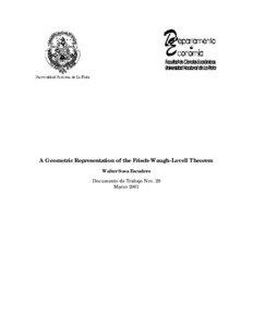 A Geometric Representation of the Frisch-Waugh-Lovell Theorem Walter Sosa Escudero Documento de Trabajo Nro. 29