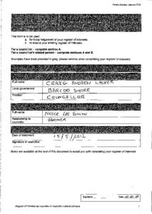 Version Number: JanuaryThis form is to be used: a. for initial lodgement of your register of interests b to amend your existing register of interests.