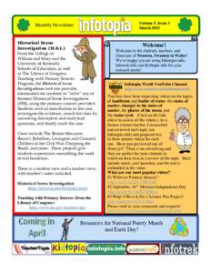 Volume 5, Issue 3 March 2015 Monthly Newsletter  Historical Scene