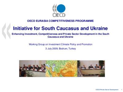 OECD EURASIA COMPETITIVENESS PROGRAMME  Initiative for South Caucasus and Ukraine Enhancing Investment, Competitiveness and Private Sector Development in the South Caucasus and Ukraine Working Group on Investment Climate