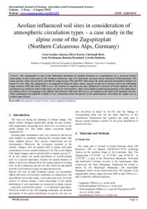 International Journal of Geology, Agriculture and Environmental Sciences  Volume – 2 Issue – 4 August 2014 Website: www.woarjournals.org/IJGAES  ISSN: [removed]