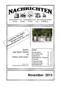 Erwinde das  Gemeindebrief der nordwestdeutschen Mennonitengemeinden Gronau - Norden - Emden - Leer - Oldenburg  n