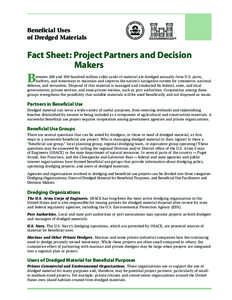 Beneficial Uses of Dredged Materials Fact Sheet: Project Partners and Decision Makers