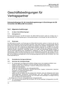 DB Fernverkehr AG Geschäftsbedingungen für Vertragspartner (NBInst) StandGeschäftsbedingungen für Vertragspartner