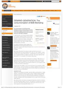 DEMAND GENERATION: The consumerisation of B2B Marketing | b2bmarketing.net