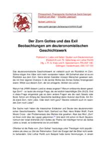 PDF: 103 KB. Norbert Lohfink: Der Zorn Gottes und das Exil