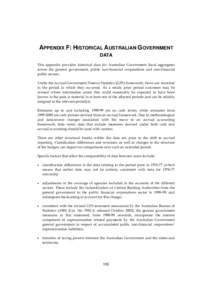 Appendix F: Historical Australian Government Data
