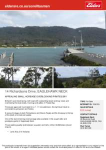 Eaglehawk Neck /  Tasmania / Geography of Tasmania