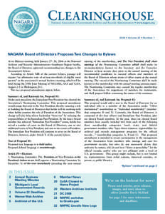 CLEARINGHOUSE  National Association of Government Archives and Records Administrators • www.nagara.org 2006 •  Volume 22 • Number 1