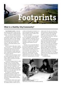 Footprints May 2008 Newsletter for Living Streets Aotearoa  What is a Healthy City/Community?