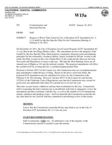 California Coastal Commission Staff Report and Recommendation Regarding City of Encinitas LCPA No[removed]Cardiff-by-the-Sea Specific Plan)