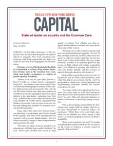 State ed leader on equality and the Common Core By Jessica Bakeman quality pre-school. Poor children are often assigned to less effective teachers and have fewer resources in their schools. “They have fewer after-schoo
