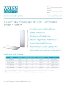 Project Part No. Quantity Date  Excellence in LED Lighting