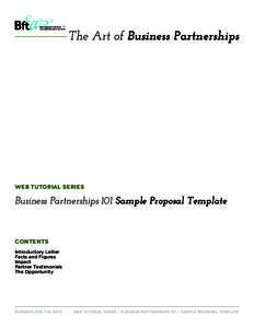 The Art of Business Partnerships  Web Tutorial Series Business Partnerships 101 Sample Proposal Template