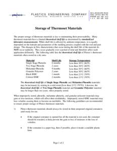 Materials science / Plastics / Thermoplastics / Polymer chemistry / Thermosetting polymer / Shelf life / Polyester / Melamine / Thermoset polymer matrices / Chemistry / Dielectrics / Food safety