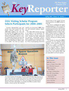 Spring 2004 Volume 69, Number 2  ΦΒΚ Visiting Scholar Program