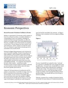 April 1, 2015  Economic Perspectives Recent Economic Weakness Unlikely to Persist Relative to expectations, US economic activity appears to have hit a soft patch as of late. A number of factors, to