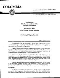 COLOMBIA COLOMBIAN MISSION TO THE UNITED NATIONS 140 EAST 57TH STREET, NEW YORK, N.Y[removed]Statement by