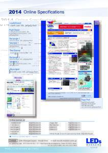 2014 Online Specifications Leaderboard 728x90 pixel, 30K, gif/jpeg/flash  Push Down