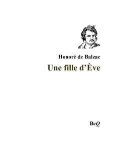 Honoré de Balzac  Une fille d’Ève BeQ