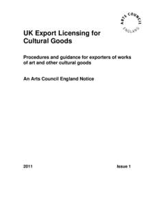 UK Export Licensing for Cultural Goods