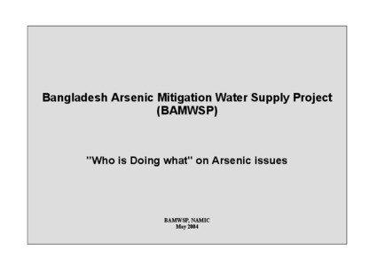 Bangladesh Arsenic Mitigation Water Supply Project (BAMWSP)