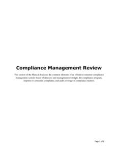 Compliance Management Review