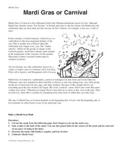 Human behavior / American folklore / French words and phrases / Religious festivals / Mardi Gras / Tuesday / Lent / Mask / Ash Wednesday / Christianity / Carnivals / Religion