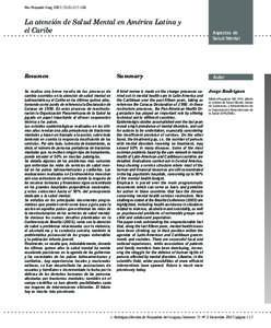 Rev Psiquiatr Urug 2007;71(2):La atención de Salud Mental en América Latina y el Caribe  Resumen