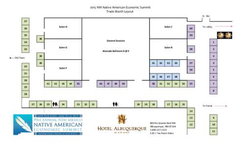 2015 NM Native American Economic Summit Trade Booth Layout Q - Bar 37 Salon H