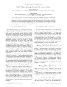 PHYSICAL REVIEW B 67, 172103 共2003兲  Peierls-Nabarro landscape for martensitic phase transitions Lev Truskinovsky* Laboratoire de Mechanique des Solides, CNRS-UMR 7649, Ecole Polytechnique, 91128 Palaiseau, France