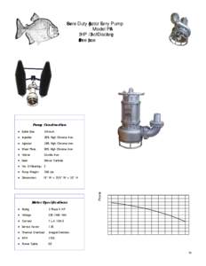 Piranha  Severe Duty Agitator Slurry Pump Model P-5-A 5 HP / 3 Inch Discharge 230v/460v/three phase