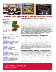 Eastern Iowa Agriculture & Natural Resources News March 2011 COMBO Crop Insurance Meetings Aid Producers  Extension agriculture