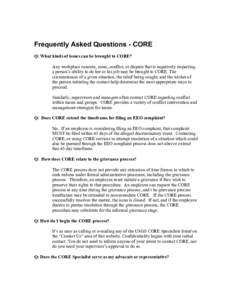 Frequently Asked Questions - CORE