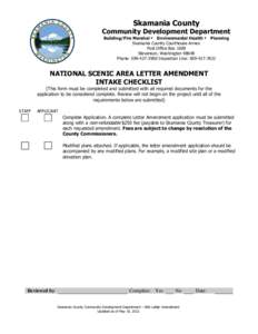 Skamania County  Community Development Department Building/Fire Marshal Environmental Health Planning Skamania County Courthouse Annex Post Office Box 1009