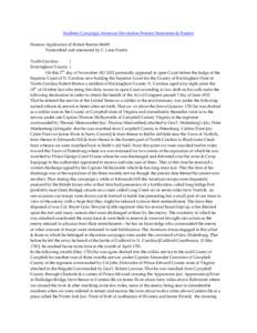 Southern Campaign American Revolution Pension Statements & Rosters Pension Application of Robert Burton S6609 Transcribed and annotated by C. Leon Harris North Carolina } Rockingham County }