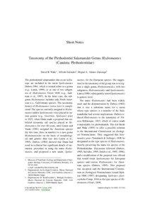 Short Notes  Taxonomy of the Plethodontid Salamander Genus Hydromantes
