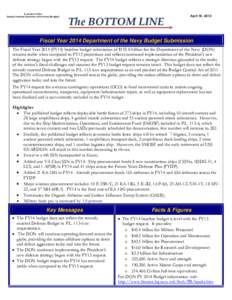 A product of the Deputy Assistant Secretary of the Navy (Budget) The BOTTOM LINE  April 10, 2013