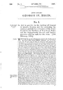 ANNO DECIMO  GEORGII IV. REGIS. No. I. An Act to provide for t h e holding of General or Quarter Sessions and for continuing t h e