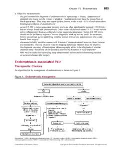 Chapter 72: Endometriosis ■ 885  Objective measurements: