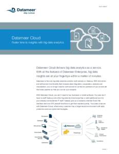 D ATA S H E E T  Datameer Cloud Faster time to insights with big data analytics