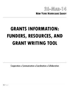 Hurricane Sandy Grants Information