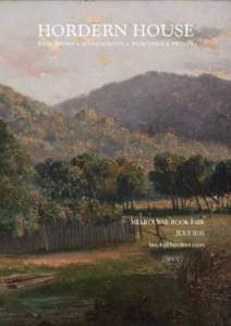 hordern house rare books • manuscripts • paintings • prints MELBOURNE BOOK FAIR JULY 2016