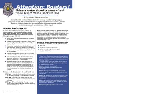 Coastal Pumpout Facilities  Attention: Boaters! Alabama boaters should be aware of and