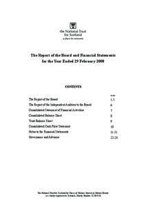 The Report of the Board and Financial Statements for the Year Ended 29 February 2008