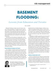 risk management  BASEMENT FLOODING: Lessons from Edmonton and Toronto Dan Sandink