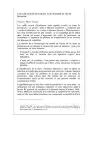 Les outils ouverts d’évaluation, ou la nécessité de clés de fermeture1 François-Marie Gerard Les outils ouverts d’évaluation, aussi appelés « outils ou items de production » ou encore « items à réponses c