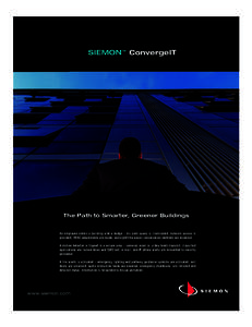 BRC_ConvergeIT_B_B[removed]:34 AM Page 2  SIEMON™ ConvergeIT The Path to Smarter, Greener Buildings